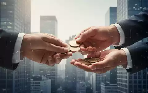 Hände tauschen Geld oder symbolische Token aus, die Unternehmensspenden und soziale Verantwortung darstellen, mit verschwommenem Geschäftshintergrund. - Foto: über boerse-global.de