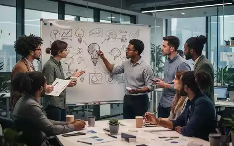 Eine vielfältige Gruppe von Fachleuten arbeitet in einem modernen Büro zusammen, wobei eine Person kreative Ideen skizziert. - Foto: über boerse-global.de