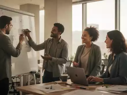 Ein vielfältiges Team arbeitet in einem modernen, sonnendurchfluteten Büro zusammen, das Produktivität und Wohlbefinden widerspiegelt. - Foto: über boerse-global.de