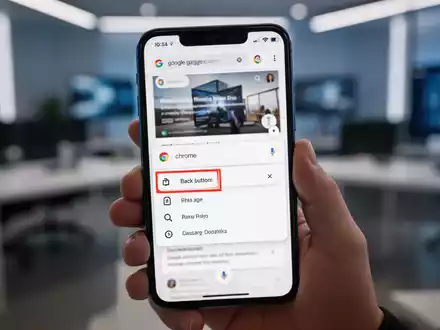 Ein Smartphone-Bildschirm zeigt den Google Chrome Browser mit einem neuen Zurück-Button im Überlaufmenü. - Foto: über boerse-global.de