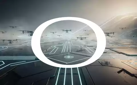Abstrakte, atmosphärische Szene, die den Drohnentechnologiesektor mit starkem Wachstum und Expansion darstellt. Futuristische, vernetzte Wege leuchten. - Foto: über boerse-global.de
