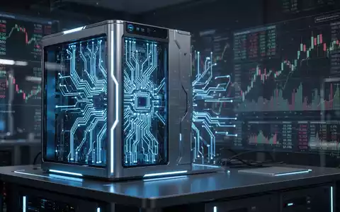 Futuristischer Quantencomputer mit leuchtenden blauen Schaltkreisen und subtilen Finanzmarktdaten im Hintergrund. - Foto: über boerse-global.de