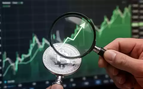 Eine Hand hält eine Lupe über eine glänzende Silbermünze, im Hintergrund verschwommene Finanzdiagramme mit grünen Akzenten. - Foto: über boerse-global.de