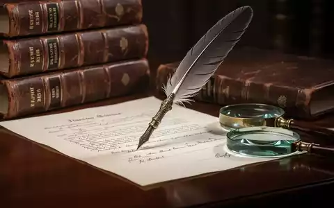 Eine antike Feder, ein juristisches Dokument und Lederbücher auf einem Holztisch, die die Komplexität der Nachlassplanung symbolisieren. - Foto: über boerse-global.de