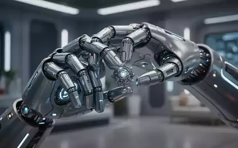 Nahaufnahme einer humanoiden Roboterhand mit fünf Fingern, die ein kleines Objekt hält. - Foto: über boerse-global.de