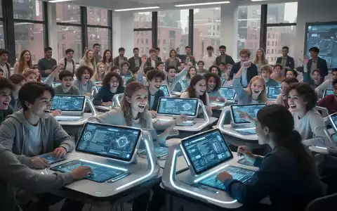 Schüler in einem modernen Klassenzimmer in New York City interagieren mit futuristischer Bildungstechnologie. - Foto: über boerse-global.de