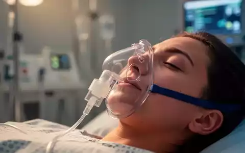 Nahaufnahme einer Nebulisatormaske auf dem Gesicht eines Patienten, im Hintergrund verschwommene medizinische Geräte. - Foto: über boerse-global.de