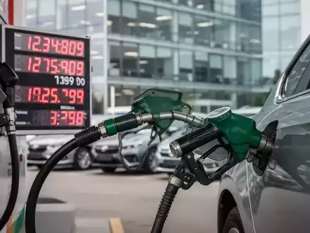 Eine Zapfsäule mit einer steigenden Preisanzeige und einem unscharfen Hintergrund, der steigende Kosten für Dienstwagen symbolisiert. - Foto: über boerse-global.de