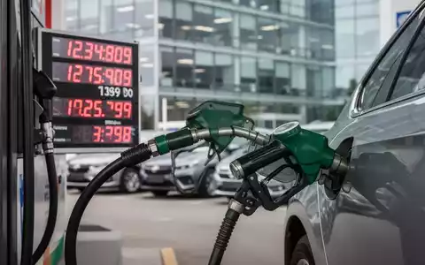 Eine Zapfsäule mit einer steigenden Preisanzeige und einem unscharfen Hintergrund, der steigende Kosten für Dienstwagen symbolisiert. - Foto: über boerse-global.de