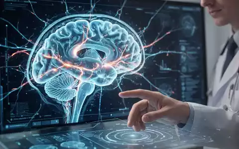 Nahaufnahme eines Gehirnscans mit leuchtenden neuronalen Netzen, der Forschung und FrĂĽherkennung von Gehirnerkrankungen symbolisiert. - Foto: ĂĽber boerse-global.de