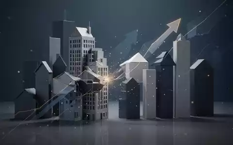 Abstrakte Darstellung einer Immobilientransaktion mit geometrischen Formen und einem subtilen Aufwärtspfeil. - Foto: über boerse-global.de