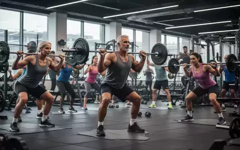 Menschen unterschiedlichen Alters und Fitnessniveaus führen Krafttrainingsübungen in einem modernen Fitnessstudio durch. - Foto: über boerse-global.de