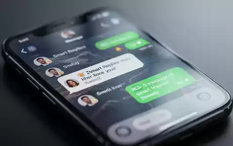 Smartphone-Bildschirm mit Messaging-App, KI-Smart-Replies und grünen RCS-Nachrichtenblasen. - Foto: über boerse-global.de