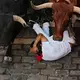Bei der Stierhatz in Pamplona gab es viele Verletzte. - Bild: Miguel Oses/AP/dpa
