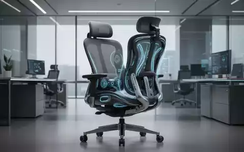 Ein moderner, ergonomischer Bürostuhl in einem sauberen, minimalistischen Büro. Er repräsentiert Technologie und Komfort. - Foto: über boerse-global.de
