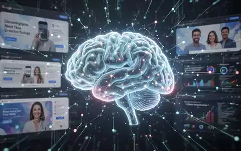 Glühendes, vernetztes neuronales Netzwerk über subtilem Hintergrund digitaler Werbeoberflächen, symbolisiert KI-Integration. - Foto: über boerse-global.de