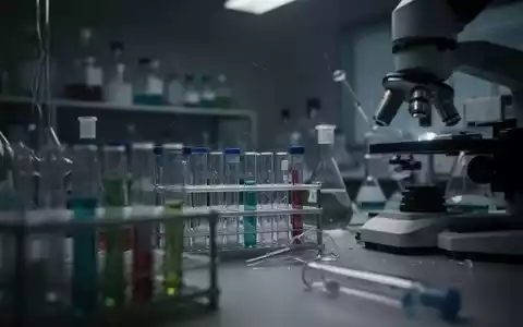 Dunkles, atmosphärisches pharmazeutisches Labor mit unscharfen wissenschaftlichen Geräten, das ein Gefühl von Enttäuschung und Rückschlag vermittelt. - Foto: über boerse-global.de