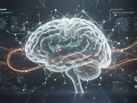 Eine stilisierte, leuchtende Darstellung eines Gehirns mit digitalen Schnittstellenelementen, die Brain-Wellness und Technologie symbolisiert. - Foto: über boerse-global.de