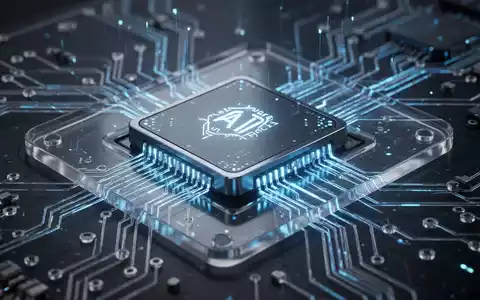 Nahaufnahme eines futuristischen KI-Chips, blau leuchtend, in einer transparenten Platine, symbolisiert fortschrittliche Technologie. - Foto: über boerse-global.de
