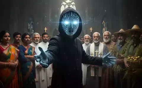 Verschwommene Gestalt mit digitaler Maske, die KI darstellt, greift nach verschiedenen Bevölkerungsgruppen – Symbol für Identitätstäuschungsbetrug. - Foto: über boerse-global.de