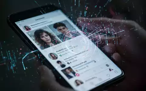 Ein Smartphone-Bildschirm mit einem Social-Media-Feed, symbolisiert Sucht und Datenschutzprobleme bei Jugendlichen auf Plattformen wie Meta. - Foto: über boerse-global.de