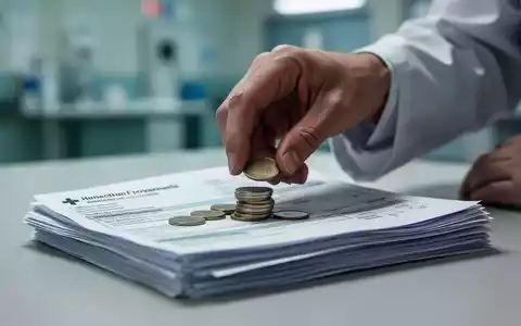 Eine Hand legt Münzen auf einen Stapel medizinischer Rechnungen, die höhere Zuzahlungen und Leistungskürzungen im Gesundheitswesen symbolisieren. - Foto: über boerse-global.de