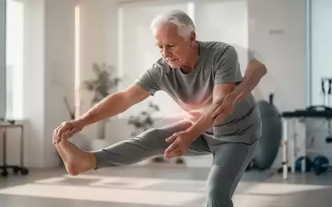 Eine ältere Person dehnt sich in einem hellen Raum, symbolisch für Mobilität und Knochengesundheit im Alter. - Foto: über boerse-global.de