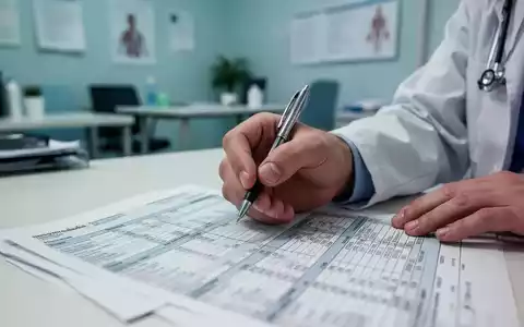 Eine Hand, die einen Stift über einem Finanzdokument in einem Arztpraxisumfeld hält, symbolisiert die finanziellen Auswirkungen auf Arztpraxen. - Foto: über boerse-global.de