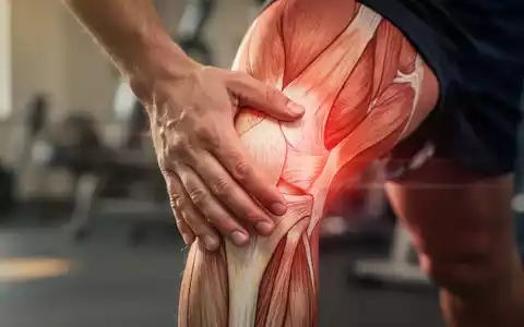 Eine Hand berührt sanft ein Kniegelenk, im Hintergrund angedeutete Bewegung, Fokus auf Gelenkgesundheit und Aktivität. - Foto: über boerse-global.de