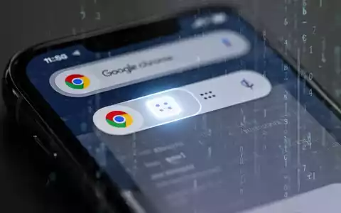 Smartphone-Bildschirm mit Google Chrome und leuchtendem Zurück-Button. Dezente digitale Überlagerungen. - Foto: über boerse-global.de