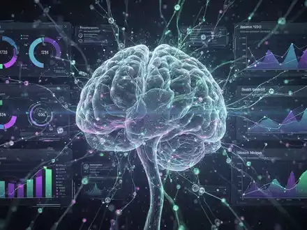 Abstrakte digitale Darstellung künstlicher Intelligenz mit leuchtenden Linien, die ein Netzwerk aus Daten und Konnektivität formen. - Foto: über boerse-global.de