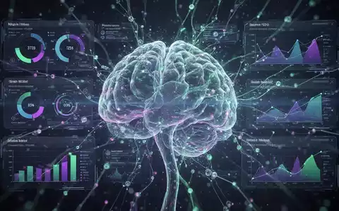 Abstrakte digitale Darstellung künstlicher Intelligenz mit leuchtenden Linien, die ein Netzwerk aus Daten und Konnektivität formen. - Foto: über boerse-global.de