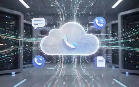 Digitale Darstellung von Cloud-Speicher mit Datenfluss zwischen Symbolen für Nachrichten, Anrufe und Dokumente, symbolisiert Googles Speicherrichtlinien. - Foto: über boerse-global.de