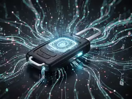 Nahaufnahme eines sicheren, biometrischen Passkeys mit digitalem Licht, Symbol für moderne Unternehmensauthentifizierung. - Foto: über boerse-global.de
