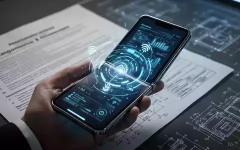 Faltbares Zukunftssmartphone mit Netzsignalen über unscharfen Zulassungsdokumenten, Symbol für Technikzertifizierung. - Foto: über boerse-global.de