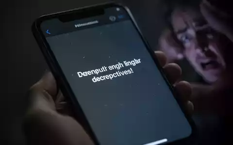 Ein Smartphone zeigt eine betrügerische Nachricht, während eine unscharfe Hand das Telefon hält. - Foto: über boerse-global.de