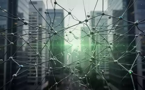 Ein komplexes Netzwerk von Lieferkettenlinien mit fehlenden oder unterbrochenen Verbindungen vor verschwommenen Gebäuden. - Foto: über boerse-global.de