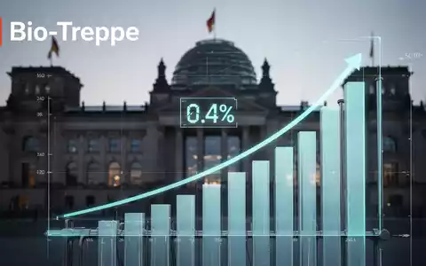 Eine grafische Darstellung eines Heizungssystems oder Energiezählers mit einer Anzeige, die einen steigenden Prozentsatz zeigt, vor einem verschwommenen Parlamentsgebäude. - Foto: über boerse-global.de