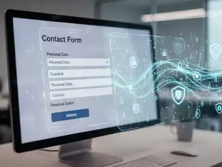 Nahaufnahme eines digitalen Kontaktformulars auf einem Bildschirm, das Datenschutz und GDPR-Konformität symbolisiert. - Foto: über boerse-global.de