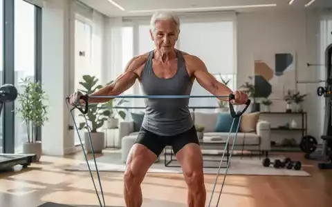 Eine Person über 50 beim Sport mit einem Widerstandsband, das Gesundheit und Stoffwechselaktivierung im Alter symbolisiert. - Foto: über boerse-global.de