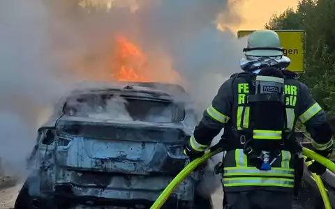 FW-Radolfzell: PKW-Brand auf der B33 - Foto: presseportal.de