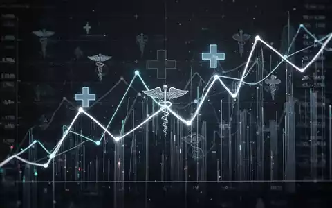 Abstrakte Darstellung von Finanzdaten und Gesundheitssymbolen, die Komplexität und Reform in der Krankenversicherung zeigen. - Foto: über boerse-global.de