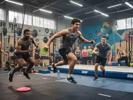 Junge Erwachsene trainieren in einem modernen Sportzentrum mit verschiedenen Trendsportarten, die Vielfalt und Inklusion im Sport zeigen. - Foto: über boerse-global.de