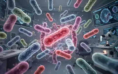 Mikroskopische Ansicht von Darmbakterien, die in einer Petrischale wachsen, mit einem unscharfen Hintergrund von Laborgeräten. - Foto: über boerse-global.de