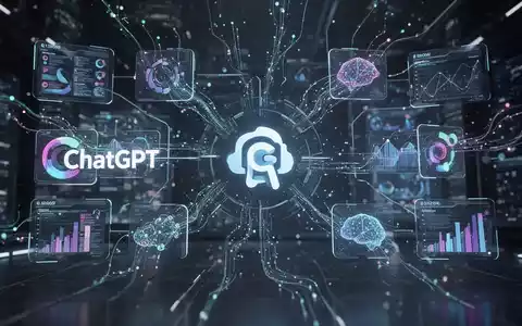 Moderne digitale Oberfläche mit vernetzten App-Icons und Datenvisualisierungen, die eine KI-Superapp symbolisiert. - Foto: über boerse-global.de