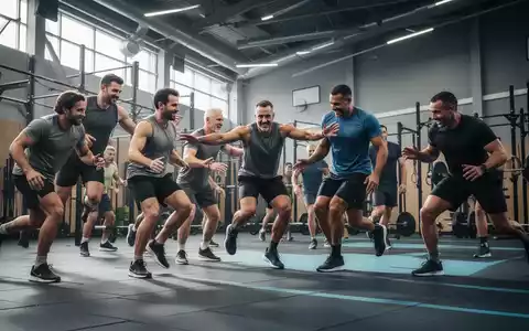 Männer unterschiedlichen Alters trainieren gemeinsam in einer Sporthalle, symbolisierend eine neue Männersportgruppe. - Foto: über boerse-global.de