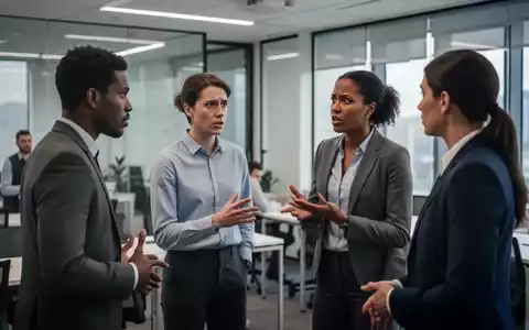 Menschen in einem Deeskalationstraining, die Konfliktmanagement und Kommunikation üben. Eine Person spricht beruhigend auf eine andere ein. - Foto: über boerse-global.de
