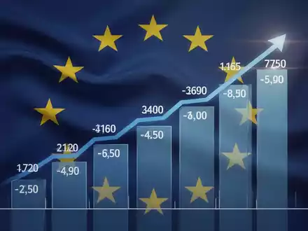 Eine stilisierte Darstellung einer Gehaltsskala mit aufsteigendem Trend und einer Überlagerung von EU-Sternen, die Lohntransparenz symbolisiert. - Foto: über boerse-global.de