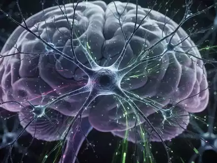 Nahaufnahme eines komplexen, leuchtenden neuronalen Netzwerks in einem stilisierten Gehirn, das die hohe Rechenleistung einzelner Neuronen darstellt. - Foto: über boerse-global.de