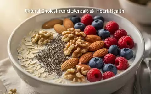 Eine Nahaufnahme einer Schüssel mit Haferflocken, Chiasamen, Nüssen und Beeren, die eine herzgesunde Ernährung darstellt. - Foto: über boerse-global.de